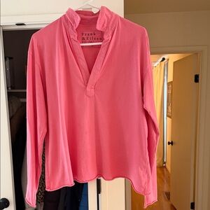 Frank & Eileen Coral-Pink Long-Sleeve Patrick Henley Size Small